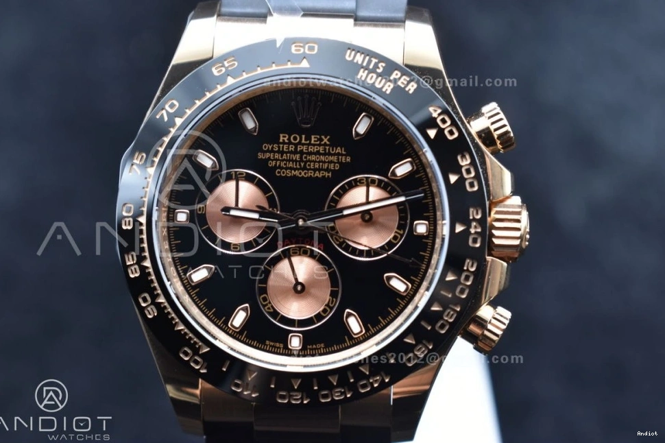 Best Daytona SH4130 116518 Oysterflex Strap RG 1:1 APSF Dial Rubber on Black Edition 0404